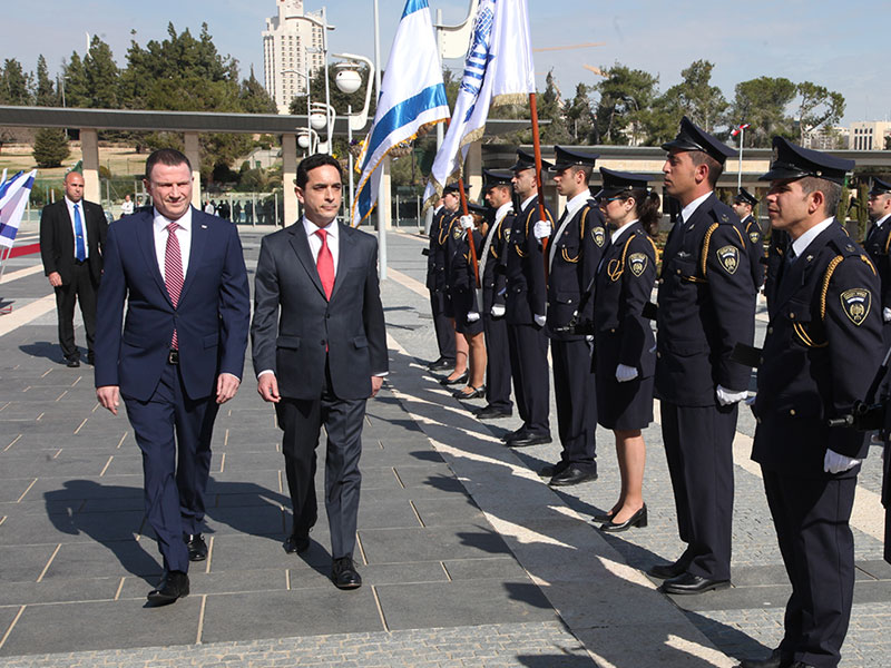 Knesset Speaker Edelstein with the President of the Chilean Chamber of Deputies at the Knesset