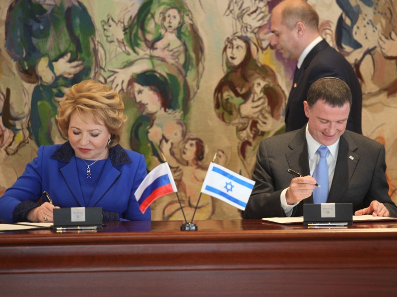 Knesset Speaker Edelstein and Russian Federation Council head Matvienko sign cooperation agreement