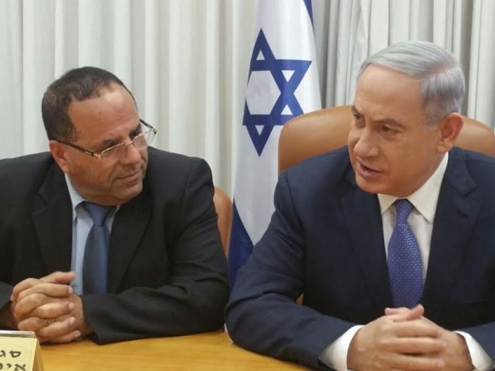 Deputy Minister Ayoub Kara with PM Netanyahu