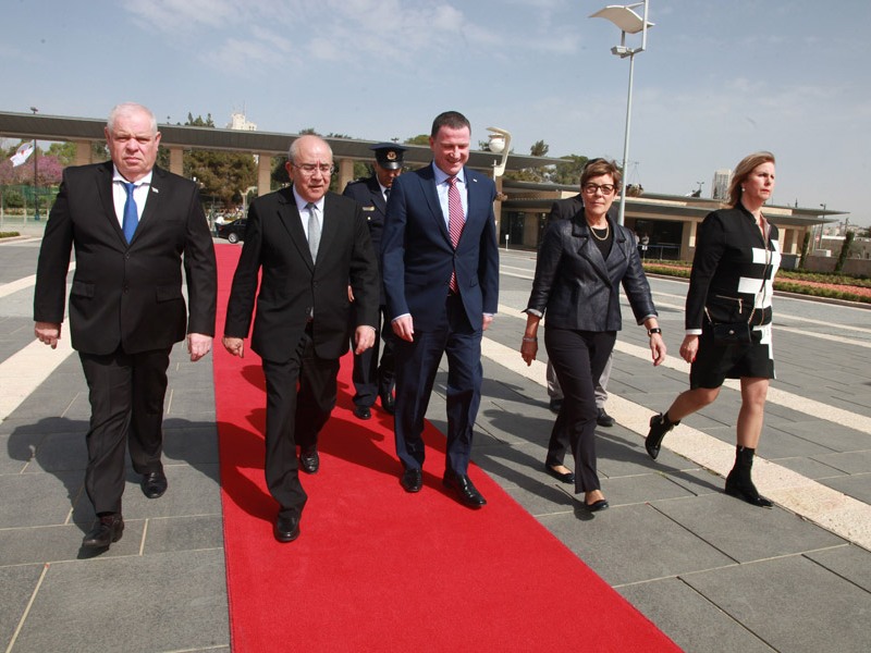 Cypriot Parliament President Omirou arrives at the Knesset