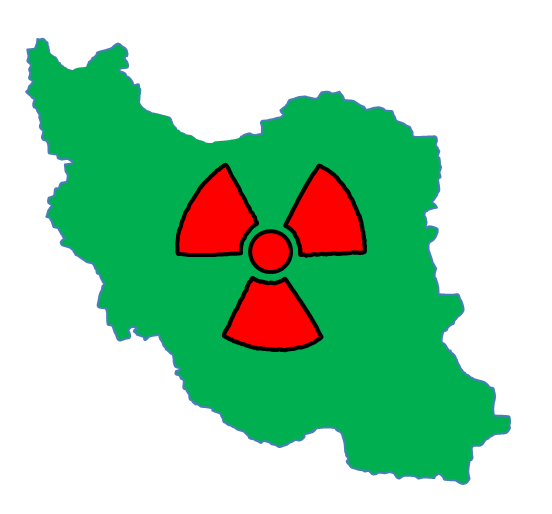 Iran with Nuclear Symbol