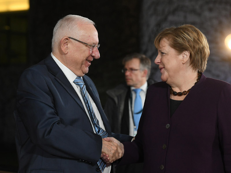 Präsident Reuven Rivlin mit Bundeskanzlerin Angela Merkel