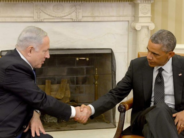 PM Netanyahu with US President Obama in the White House