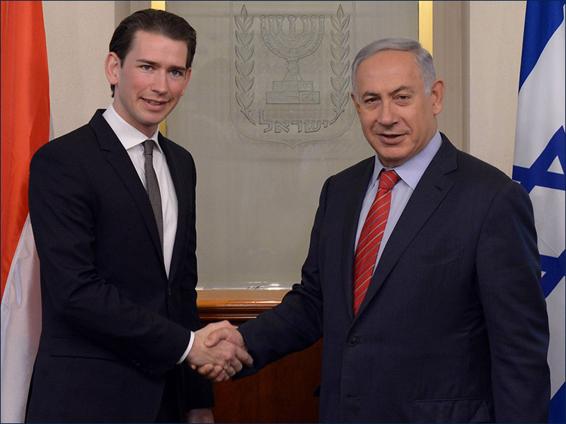 Ministerpräsident Netanyahu mit dem österreichen Außenminister Sebastian Kurz