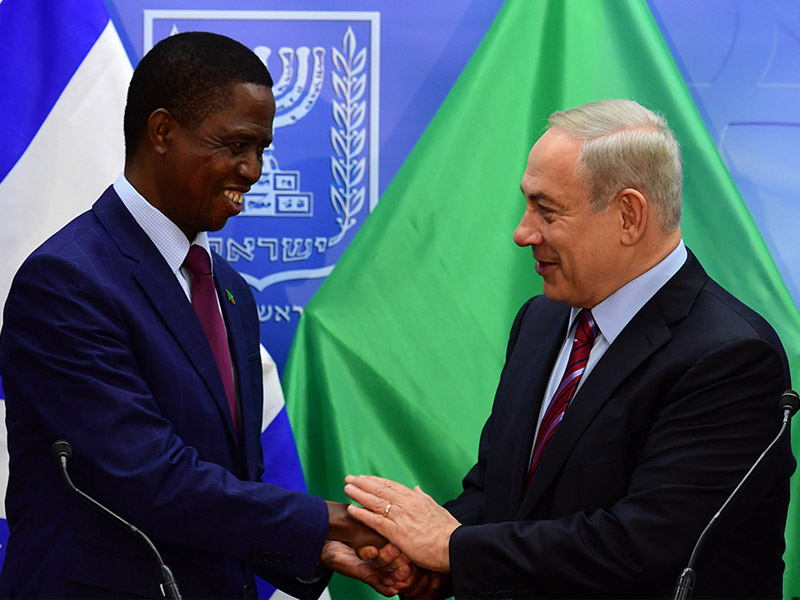 Ministerpräsident Netanyahu mit Präsident Lungu