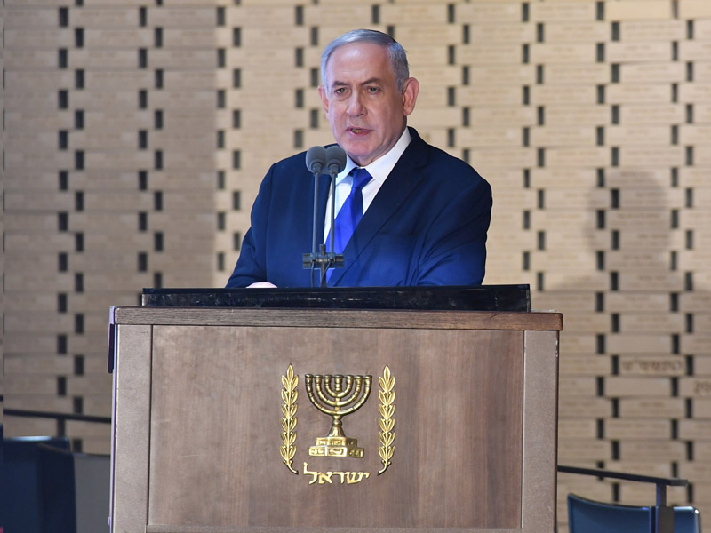 Premierminister Netanyahu bei der Gedenkzeremonie der Gefallenen der Operation Schutzlinie