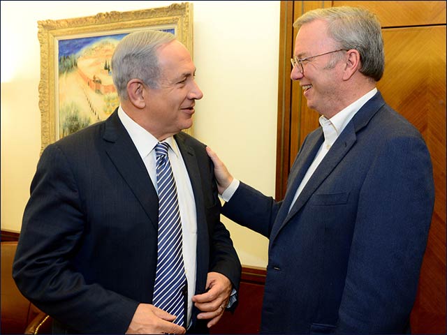 Ministerpräsident Netanyahu mit Google Executive Chairman Eric Schmidt