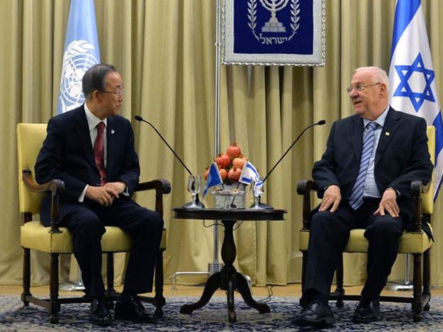 President Reuven Rivlin with UN Secretary General Ban Ki-moon