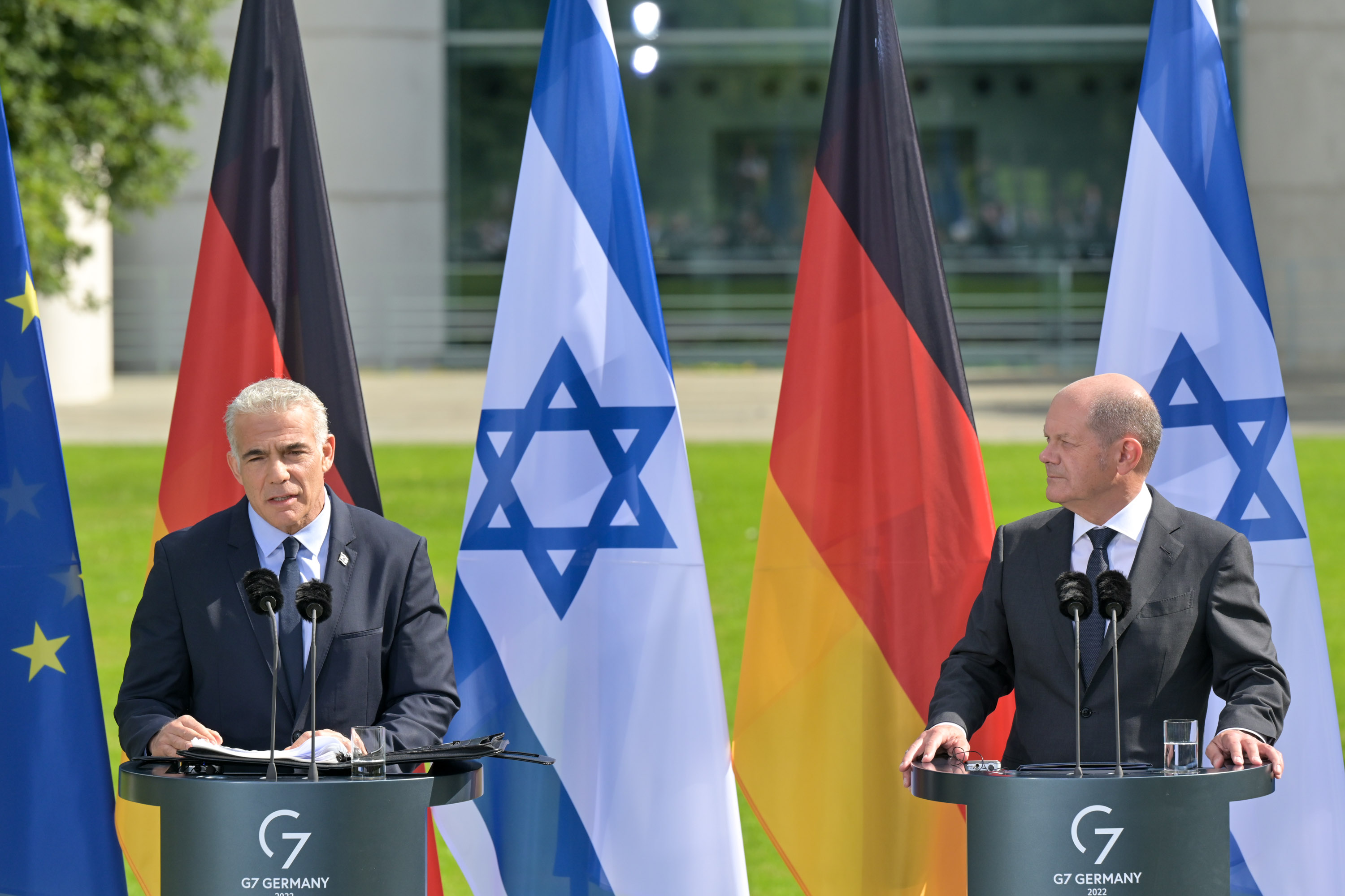 Premierminister Lapid und Bundeskanzler Scholz 