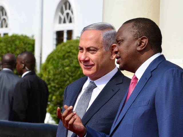 Ministerpräsident Netanyahu und der kenianische Präsident Kenyatta