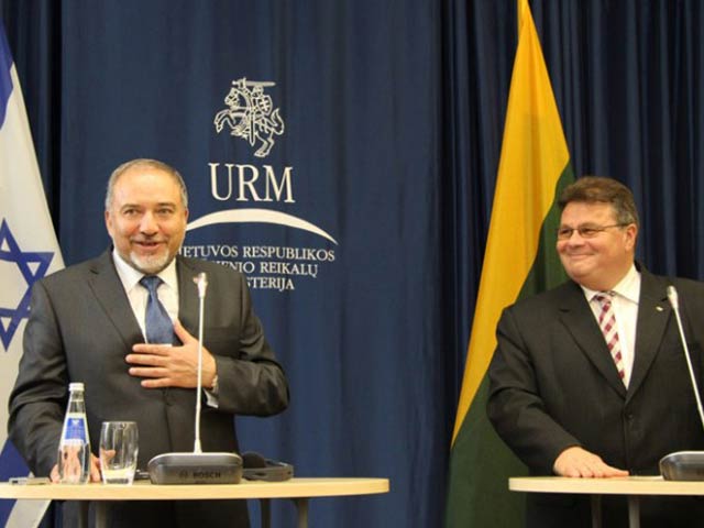 FM Liberman with Lithuanian FM Linkevicius