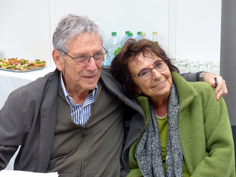 Mirjam Pressler (l.) mit Amos Oz 2015 auf der Leipziger Buchmesse