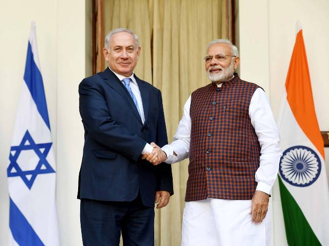 Die Premierminister Netanyahu und Modi in New Delhi