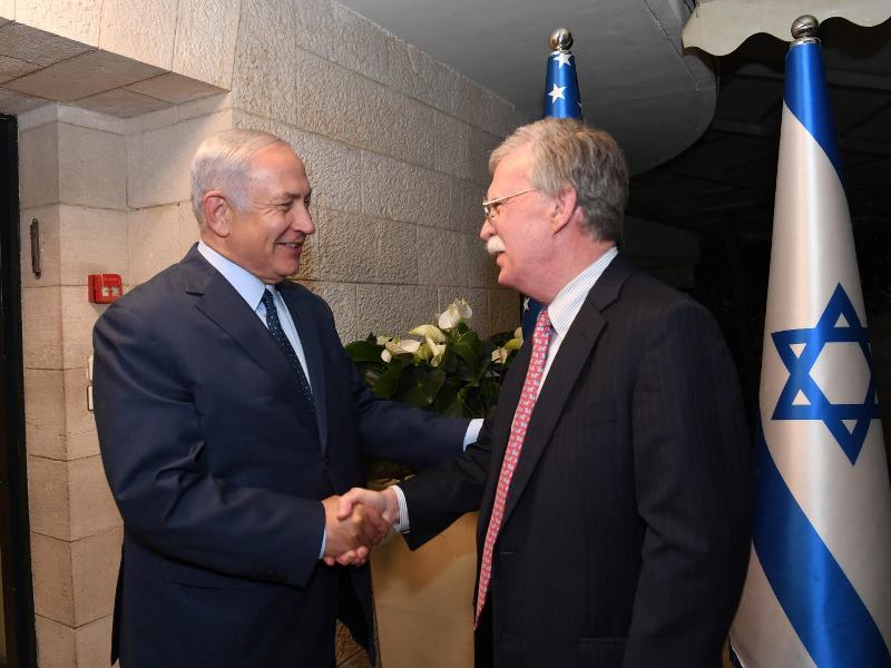 Premiermnister Benjamin Netanyahu und Sicherheitsberater Bolton