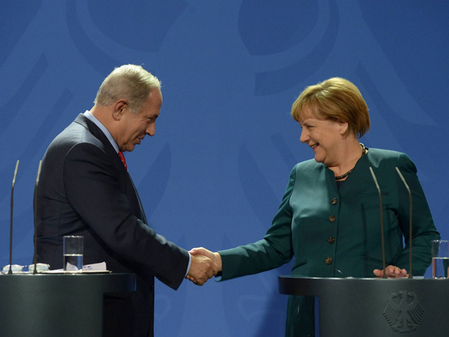 Ministerpräsident Netanyahu und Kanzlerin Merkel bei einer Pressekonferenz