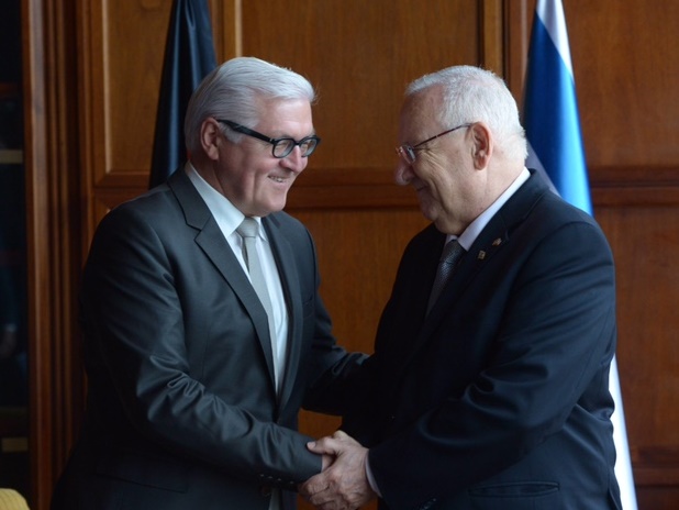 Der designierte Bundespräsident Steinmeier und Staatspräsident Rivlin