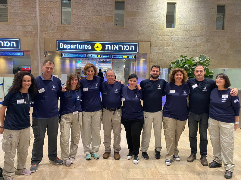 Sheba Medical Center's Israel Center for Disaster Medicine & Humanitarian Response team at Ben-Gurion Airport