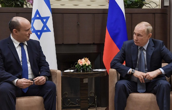 PM Bennett with Russian President Vladimir Putin in Sochi