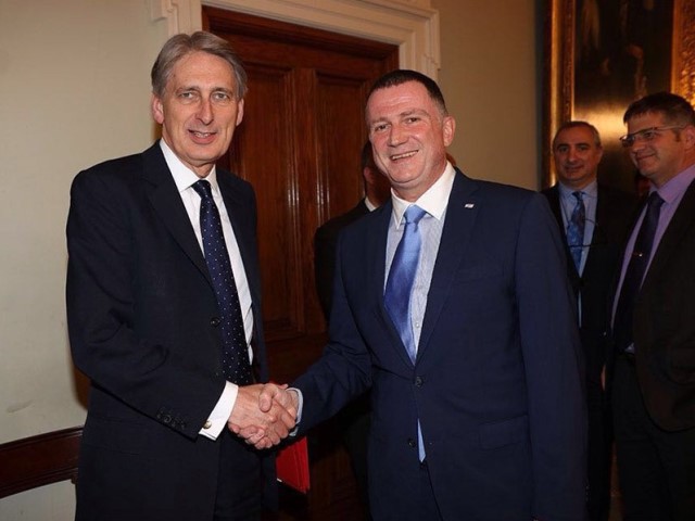 Knesset Speaker Edelstein with British Foreign Secretary Hammond