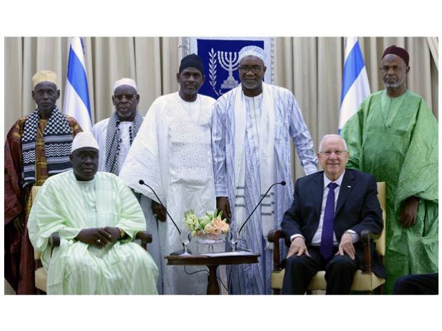 The delegation of imams from Senegal with President Rivlin in Jerusalem