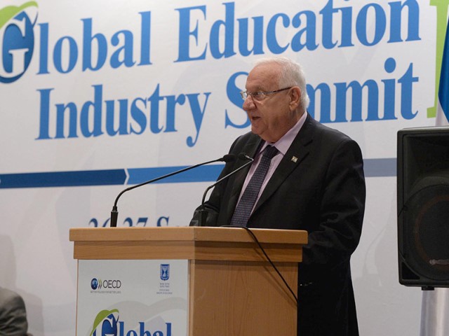 President Rivlin addressing the international conference of OECD Education Ministers held for the first time in Israel