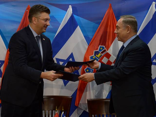 Prime Minister Benjamin Netanyahu meets with Croatian Prime Minister Andrej Plenkovic