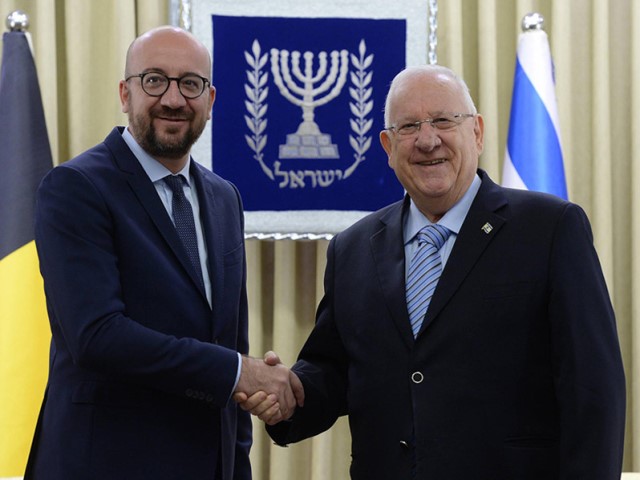 President Rivlin  with the Belgian PM Charles Michel