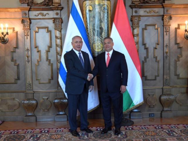 PM Neyanyahu and Hungarian PM Orban at the Hungarian Parliament