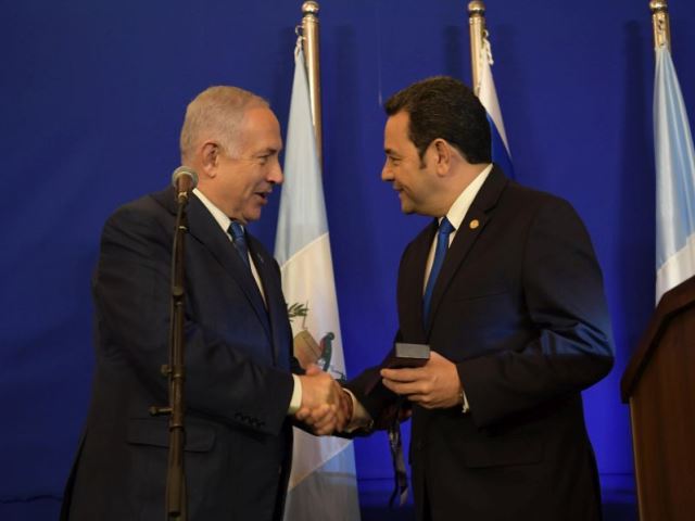 PM Netanyahu with President of Guatemala Jimmy Morales Cabrera at the King David Hotel in Jerusalem