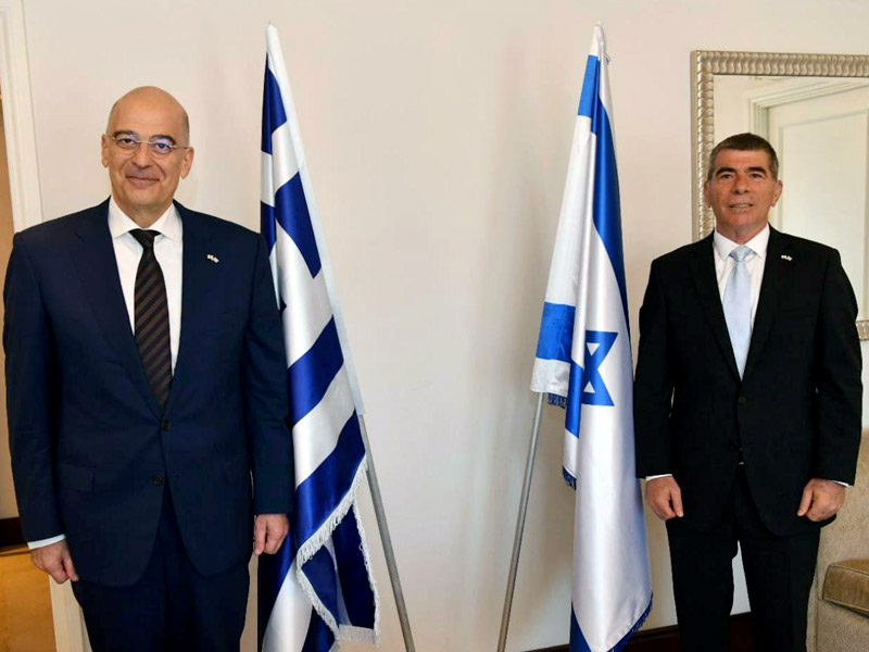 FM Ashkenazi with Greek FM Dendias in Jerusalem.