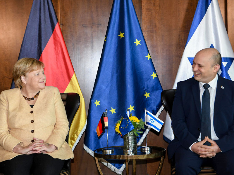 PM Naftali Bennett at the meeting with German Chancellor Angela Merkel