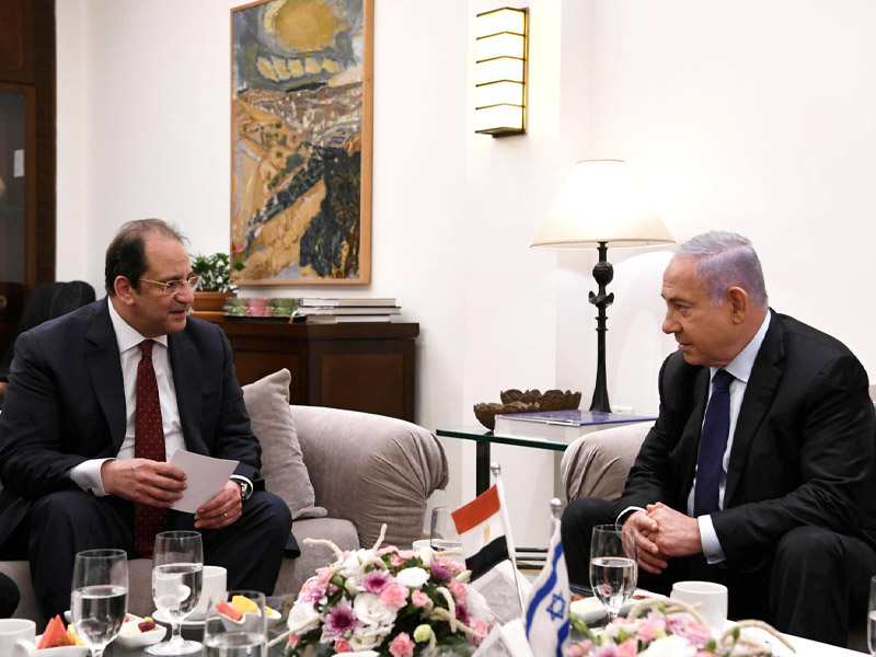 PM Netanyahu with Egyptian General Intelligence Service Head Abbas Kamel