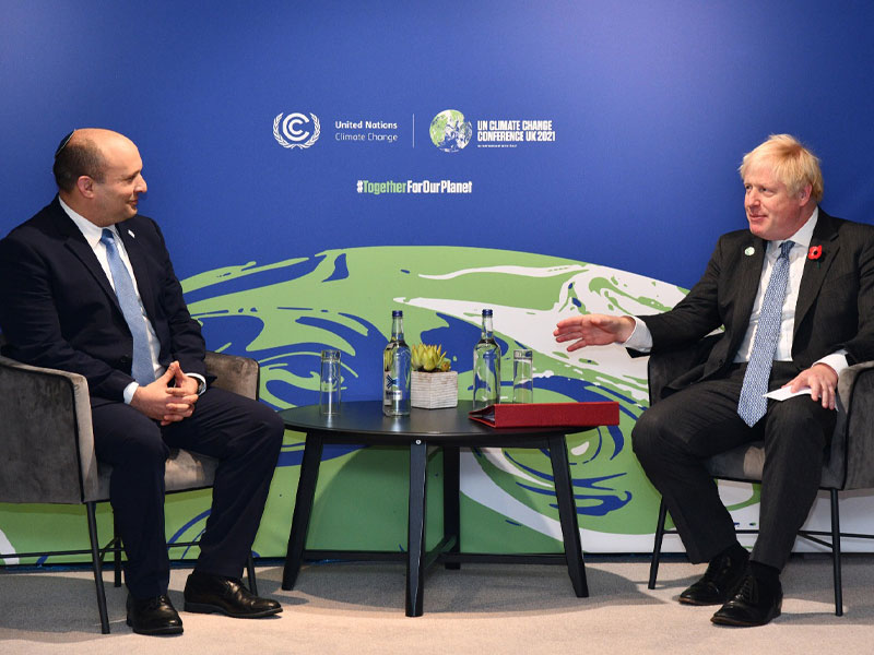 PM Bennett with British PM Boris Johnson at the UN Climate Change Conference