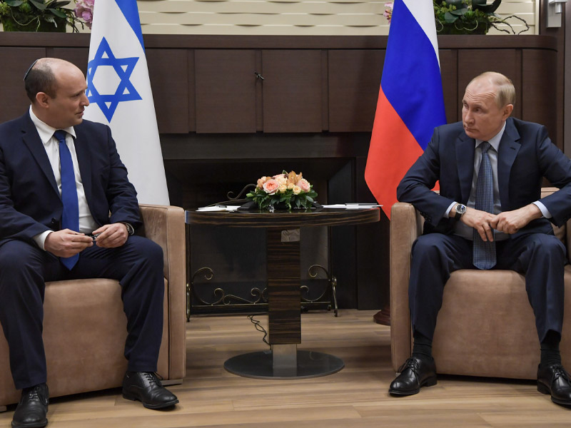 PM Bennett with Russian President Vladimir Putin in Sochi