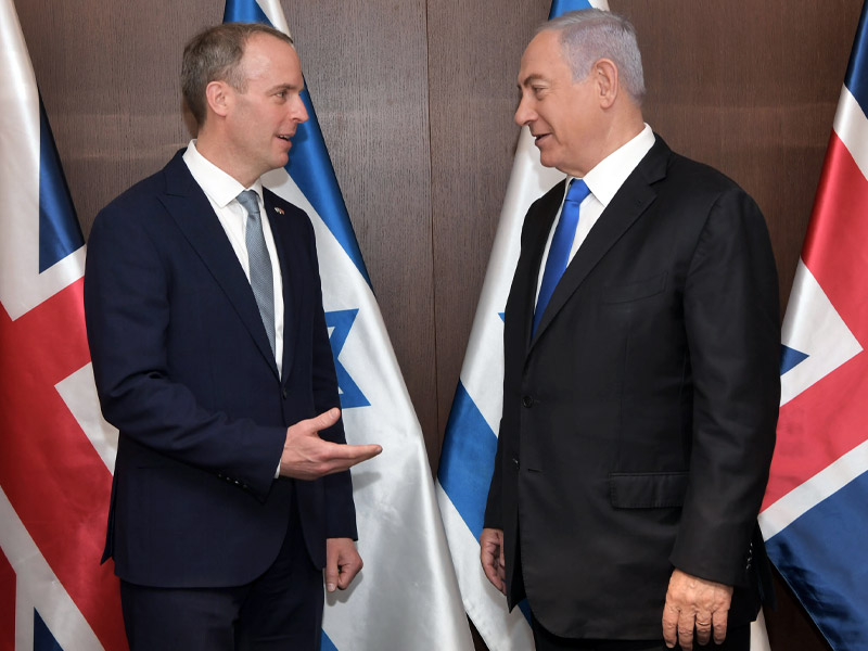 PM Netanyahu with UK Foreign Secretary Dominic Raab