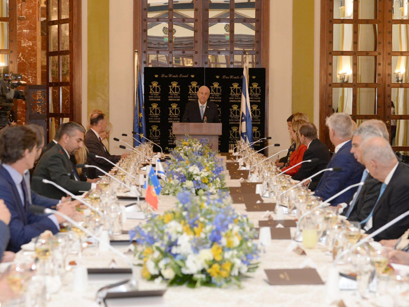 President Rivlin at the briefing for ambassadors of EU member states