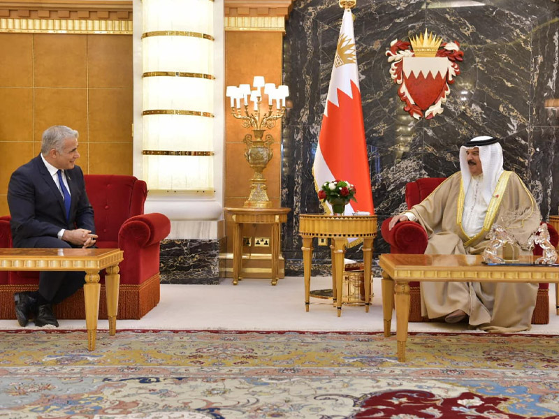 FM Lapid with the King of Bahrain, Hamad bin Isa bin al-Khalifa.