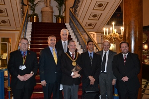 the three Israeli diplomats with local councillors and the Lord Mayor