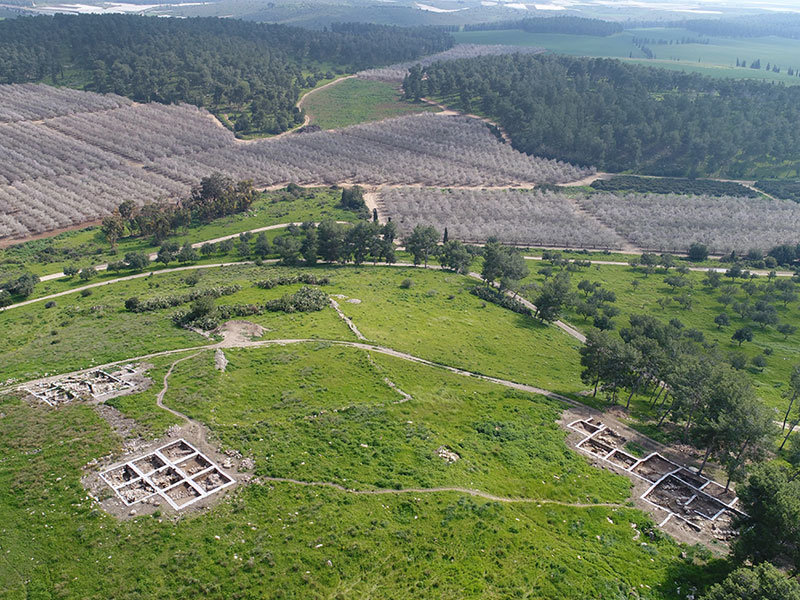 An aerial view of the Ziklag excavation site.