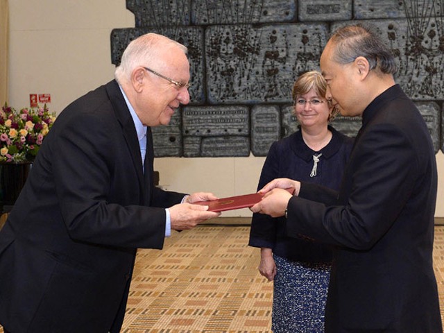 President Rivlin receives credentials from Chinese Amb Zhan Yongxin