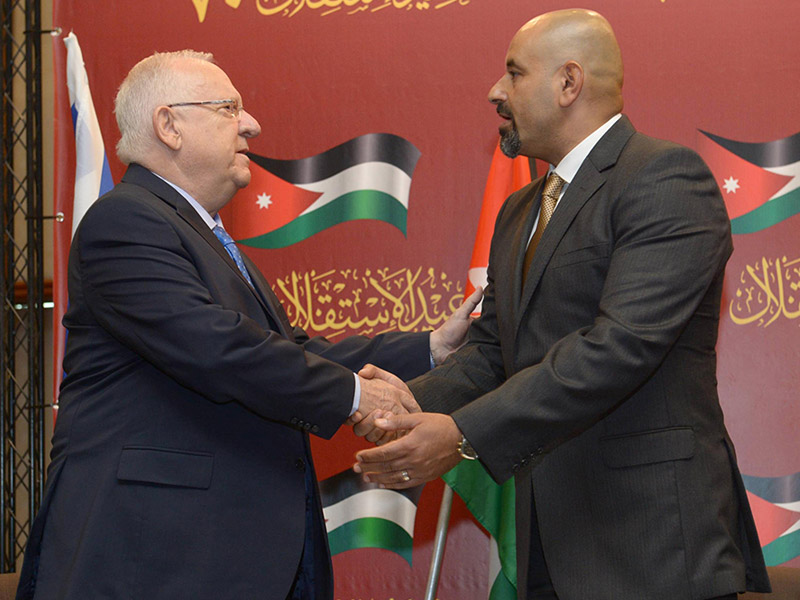 President Reuven Rivlin with the Jordanian Ambassador to Israel H.E. Mr. Walid Obeidat at the reception.