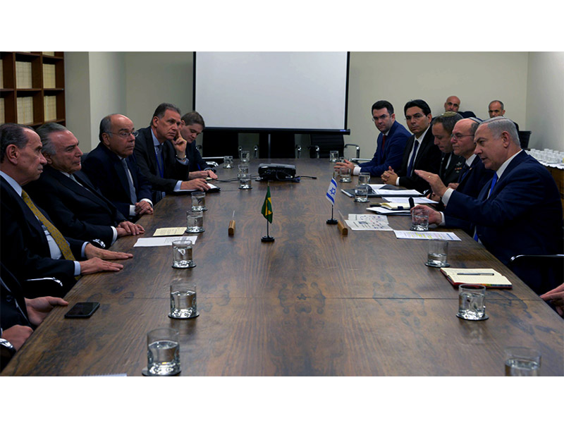 PM Netanyahu at the meeting with Brazilian President Temer