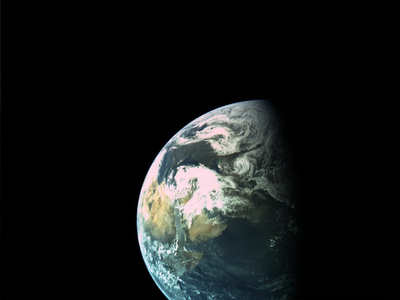 View of the Arab Peninsula and Southeast Africa taken by the Beresheet spacecraft from a distance of16,000 KM.