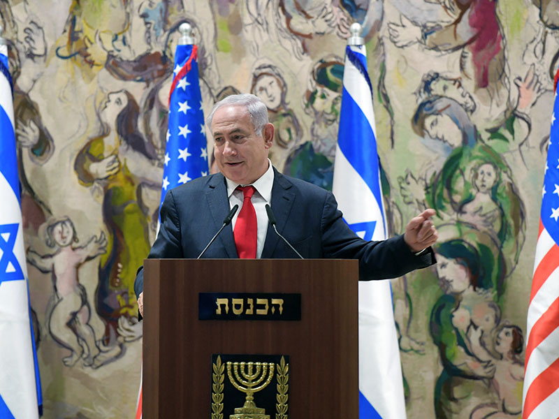 PM Netanyahu addressing the joint Knesset-US Congress event marking the 50th anniversary of the reunification of Jerusalem.