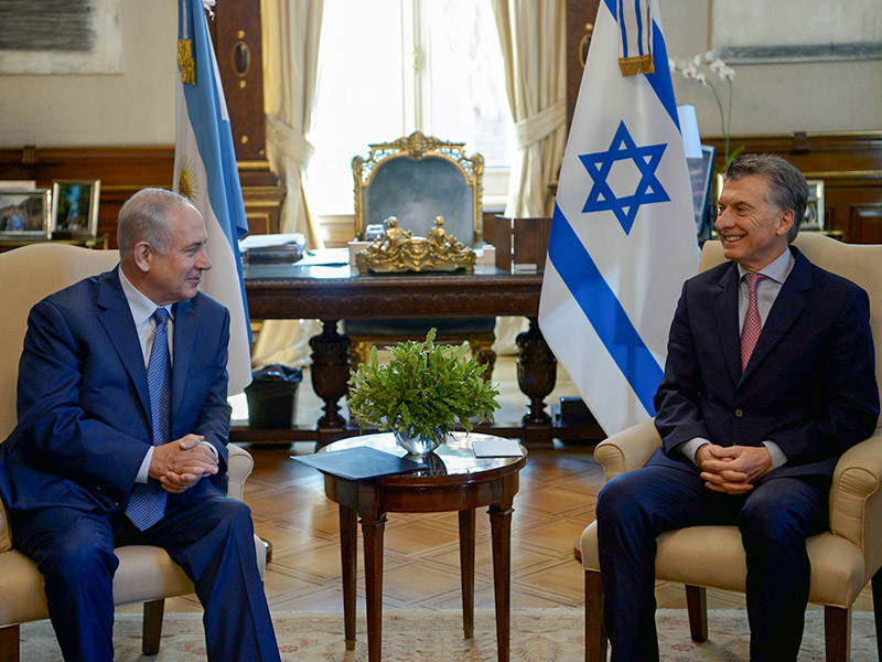 PM Netanyahu with Argentinian President Mauricio Macri in Buenos Aires