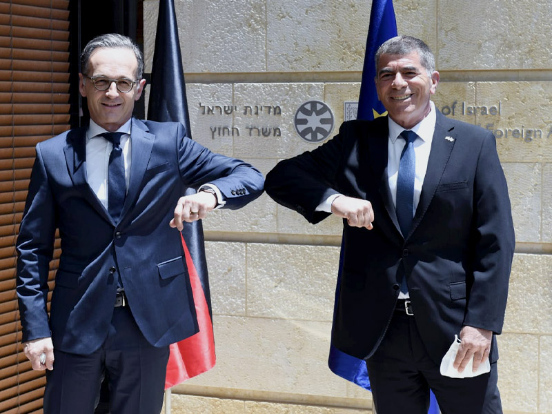 FM Ashkenazi with German FM Heiko Maas at the MFA in Jerusalem.