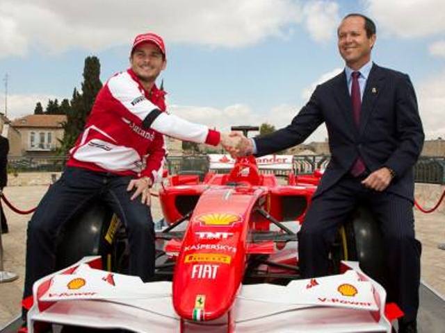 Giancarlo Fisichella e il sindaco di Gerusalemme Nir Barkat