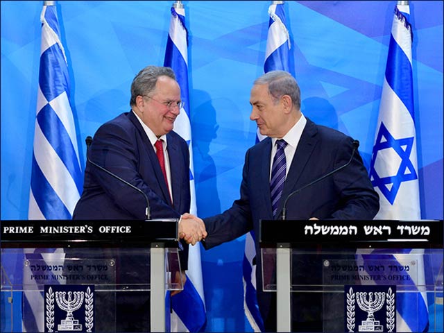 PM Netanyahu with Greek Foreign Minister Nikos Kotsias in Jerusalem