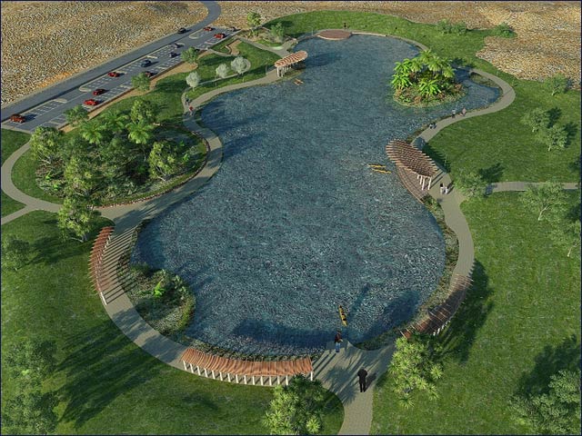 Artist’s rendering of the future manmade lake.