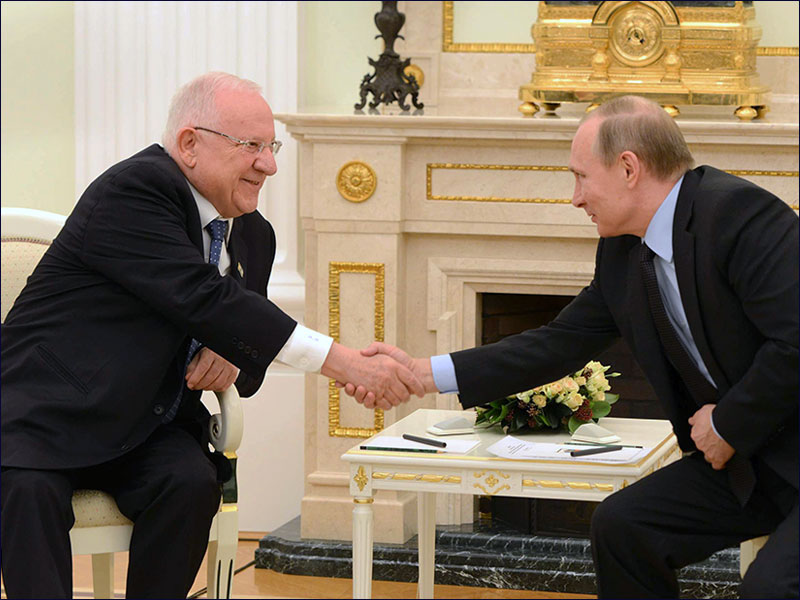 President Rivlin with President Putin in the Kremlin